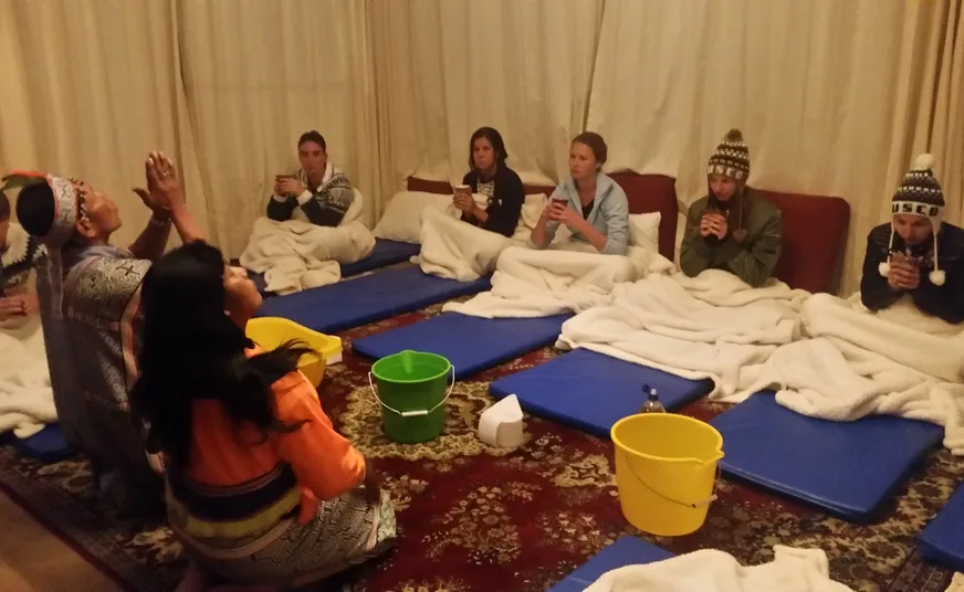 Cacao blessing at Ayahuasca ceremony