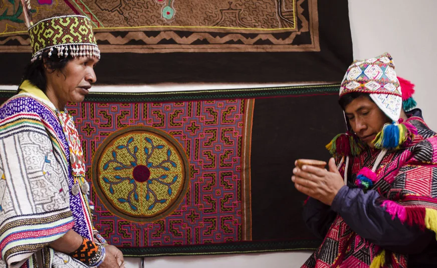 Shaman chanting during Ayahuasca ceremony