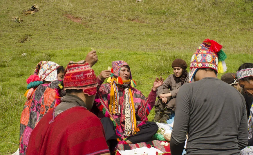 Participants in wachuma ceremony circle